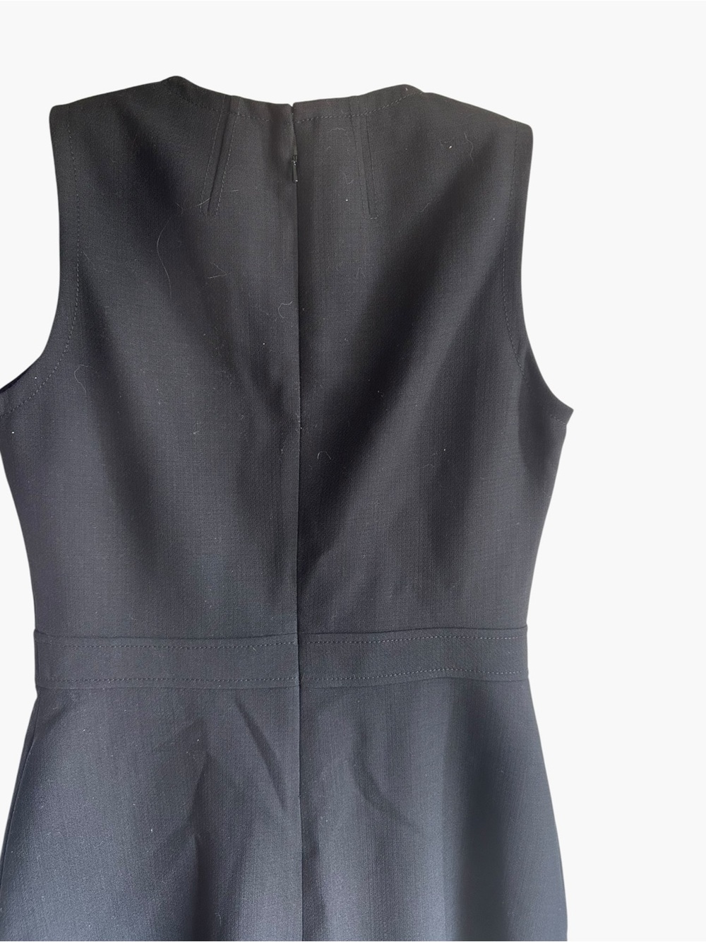 Tory Burch Black Wool Blend Sleeveless Sheath Dress | Size 10 | Pockets - Picture 6 of 11